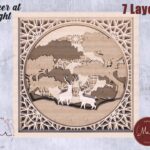 Deer at Night — Layered Forest Scene