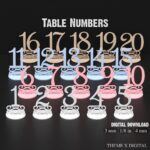 Freestanding Wedding Table Numbers (1–20)